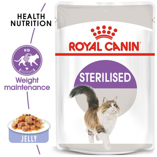 Royal Canin Feline Pouch Sterilised Cat Wet Food in Jelly 85g X12