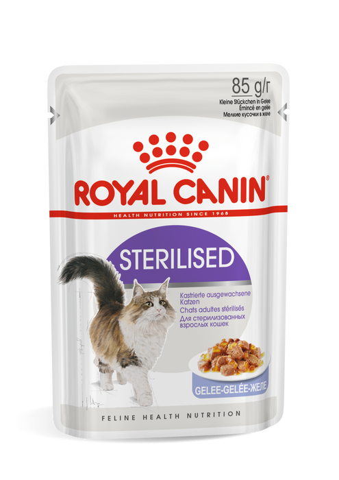 Royal Canin Feline Pouch Sterilised Cat Wet Food in Jelly 85g X12