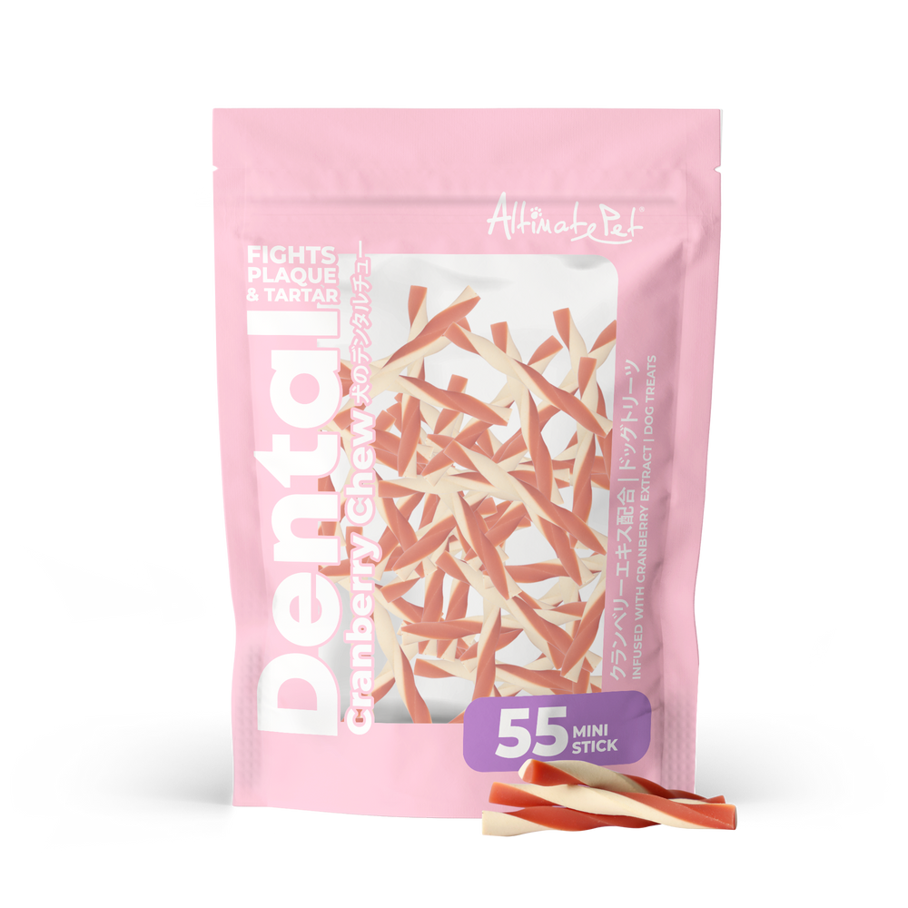 Altimate Pet Dog Dental Chews Infused with Cranberry Extract Mini Stick 55pcs