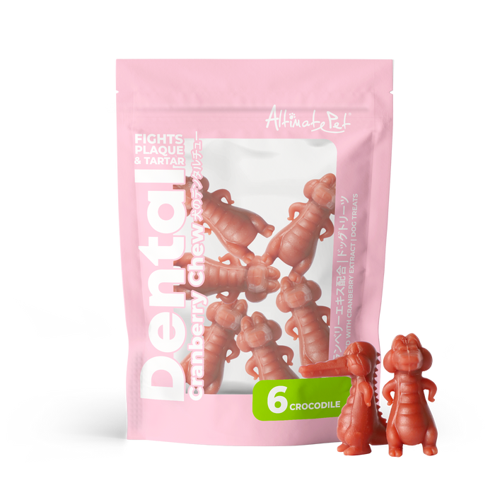 Altimate Pet Dog Dental Chews Infused with Cranberry Extract Crocodile 6pcs