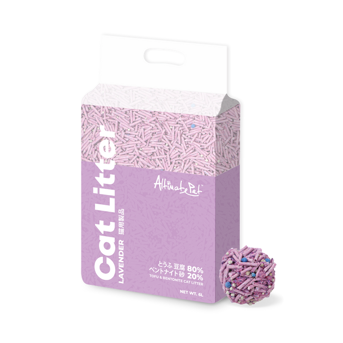 Altimate Pet Tofu & Bentonite Clumping Cat Litter LAVENDER 6L X6