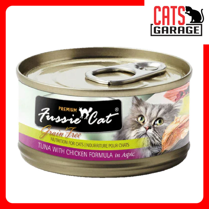 Fussie Cat BLACK LABEL Tuna w Chicken in Aspic 80g x 24 Cans