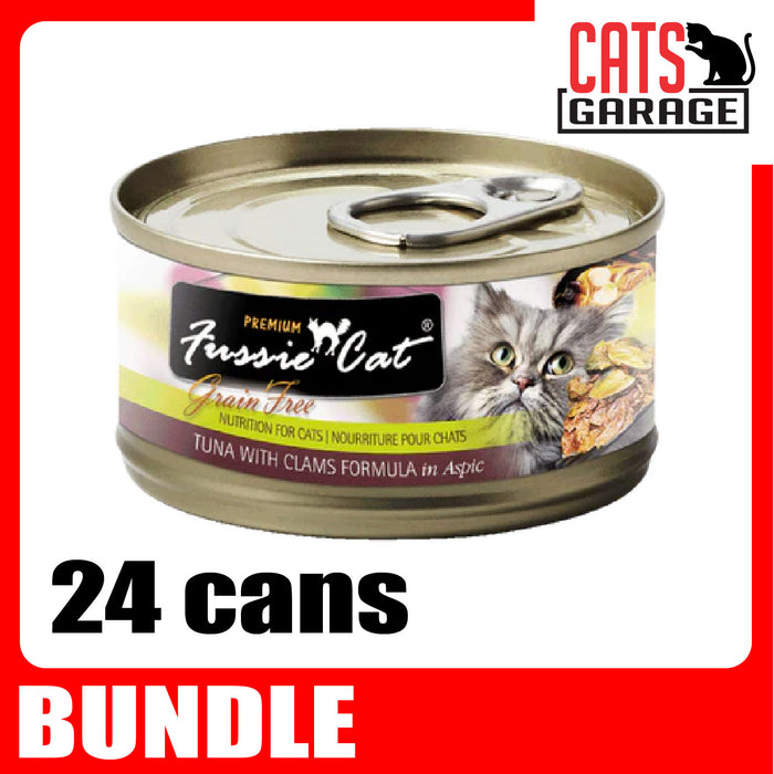 Fussie Cat BLACK LABEL Tuna w Clams in Aspic 80g x 24 Cans