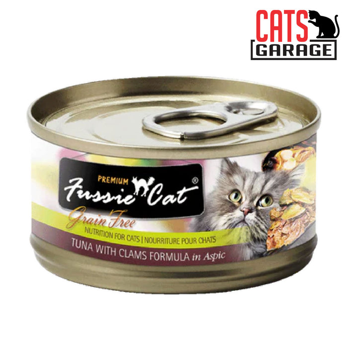 Fussie Cat BLACK LABEL Tuna w Clams in Aspic 80g x 24 Cans