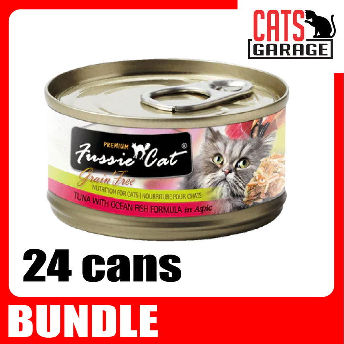 Fussie Cat BLACK LABEL Tuna w Ocean Fish in Aspic 80g x 24 Cans