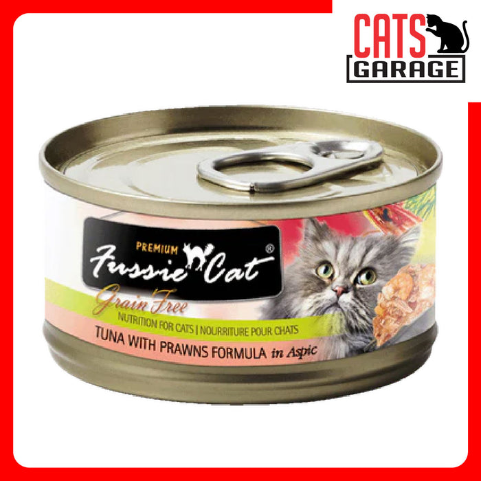 Fussie Cat BLACK LABEL Tuna w Prawns in Aspic 80g x 24 Cans