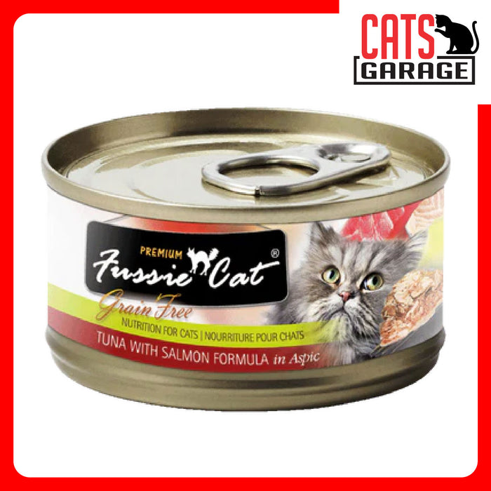Fussie Cat BLACK LABEL Tuna w Salmon in Aspic 80g x 24 Cans