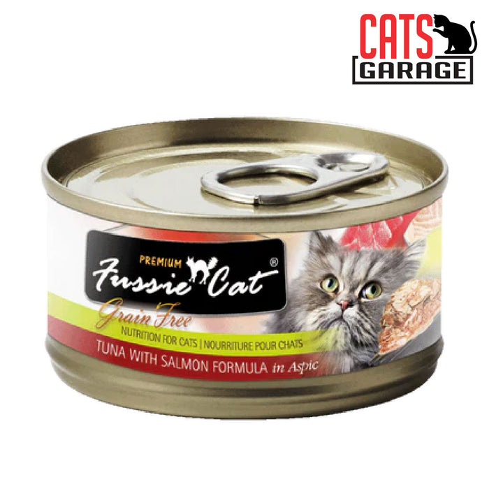 Fussie Cat BLACK LABEL Tuna w Salmon in Aspic 80g x 24 Cans