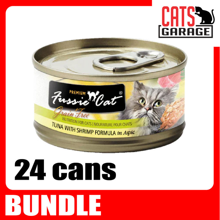 Fussie Cat BLACK LABEL Tuna w Shrimp in Aspic 80g x 24 Cans