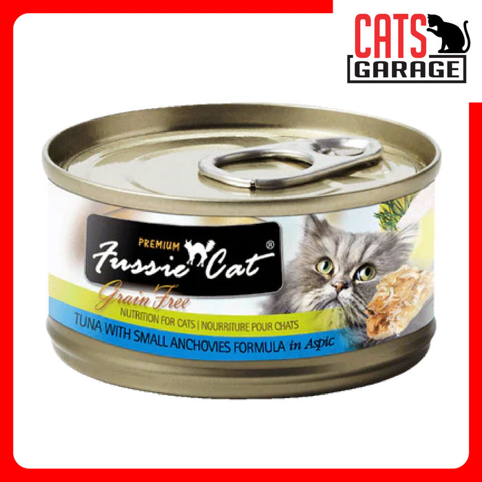 Fussie Cat BLACK LABEL Tuna w Small Anchovies in Aspic 80g x 24 Cans