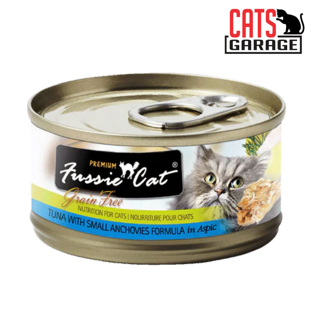 Fussie Cat BLACK LABEL Tuna w Small Anchovies in Aspic 80g x 24 Cans