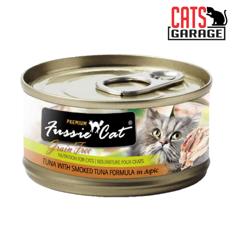 Fussie Cat BLACK LABEL Tuna w Smoked Tuna in Aspic 80g x 24 Cans