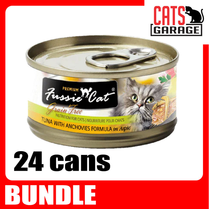 Fussie Cat BLACK LABEL Tuna w Anchovy in Aspic 80g x 24 Cans