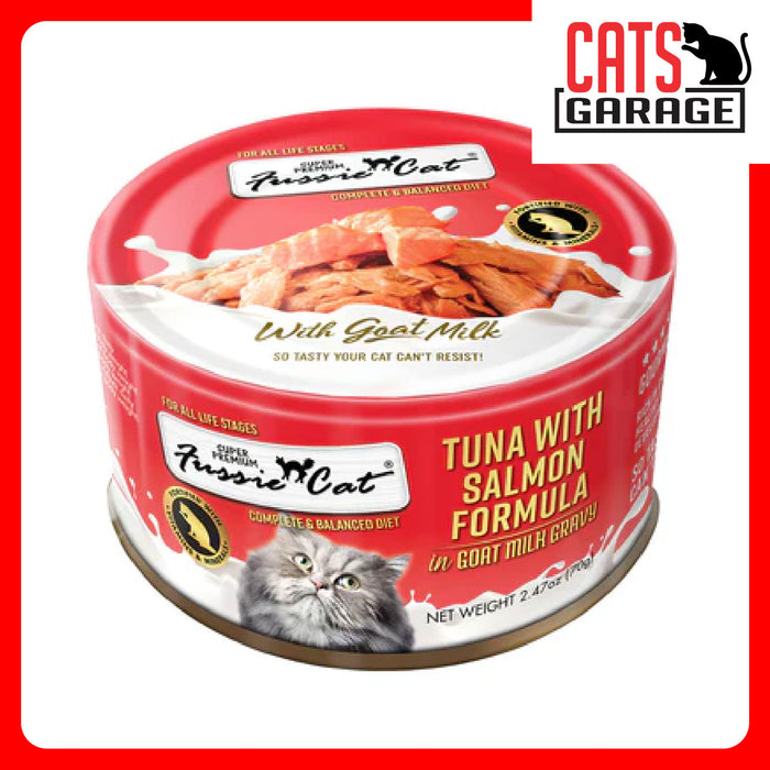 Fussie Cat Goat Milk Tuna w Salmon 70g x 24 Cans