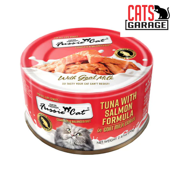 Fussie Cat Goat Milk Tuna w Salmon 70g x 24 Cans