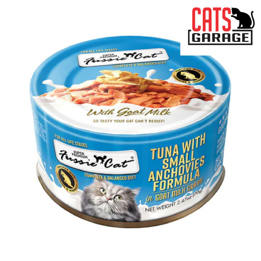 Fussie Cat Goat Milk Tuna w Small Anchovies 70g x 24 Cans