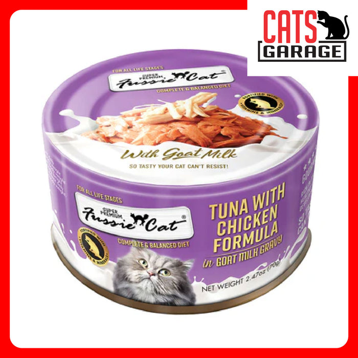 Fussie Cat Goat Milk Tuna w Chicken 70g x 24 Cans