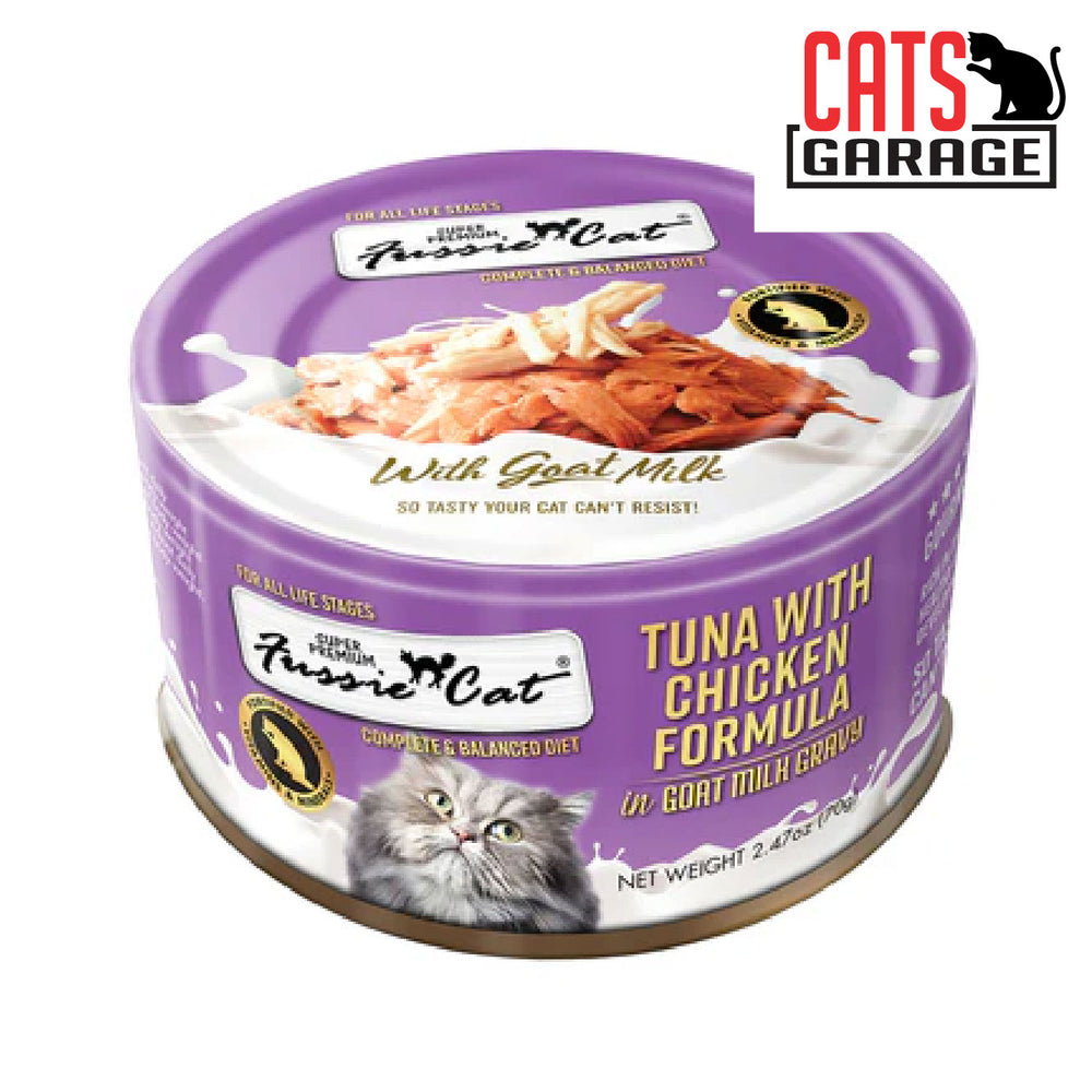Fussie Cat Goat Milk Tuna w Chicken 70g x 24 Cans