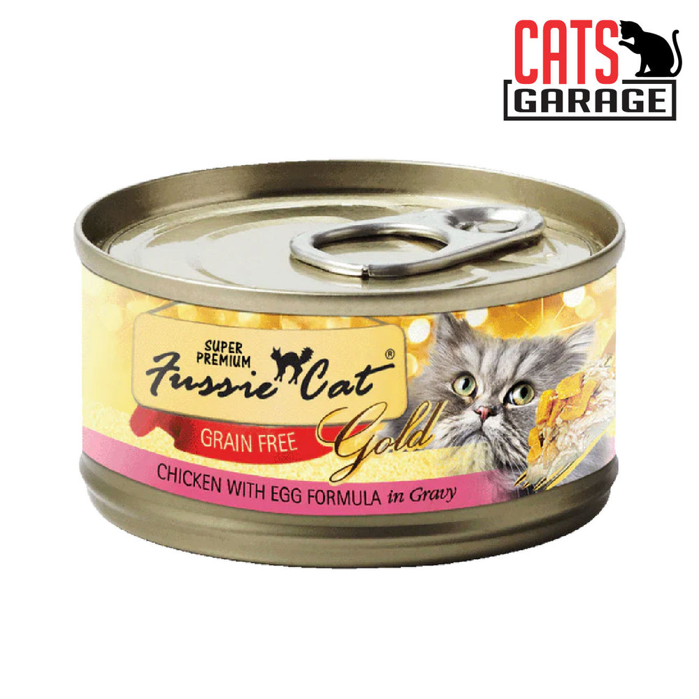 Fussie Cat - GOLD LABEL Chicken with Egg Formula in Gravy 80g x 24 Cans