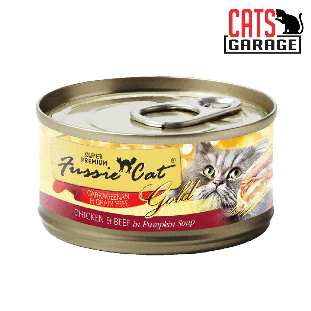 Fussie Cat - GOLD LABEL Chicken with Beef in Pumpkin Soup Formula in Gravy 80g X24