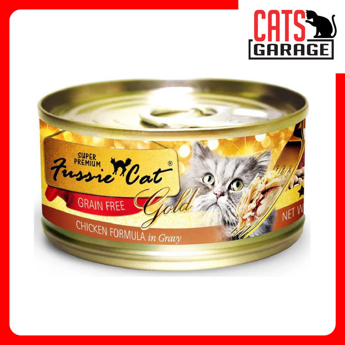 Fussie Cat - GOLD LABEL Chicken Formula in Gravy 80g x 24 Cans