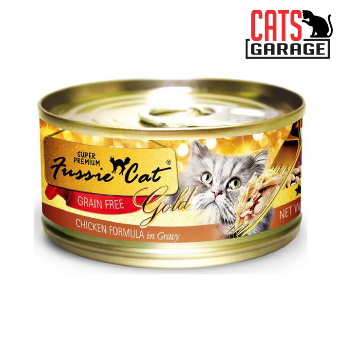 Fussie Cat - GOLD LABEL Chicken Formula in Gravy 80g x 24 Cans