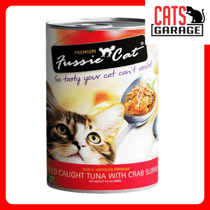 Fussie Cat Wild Caught Tuna w Crab Surimi 400g x 24 Cans