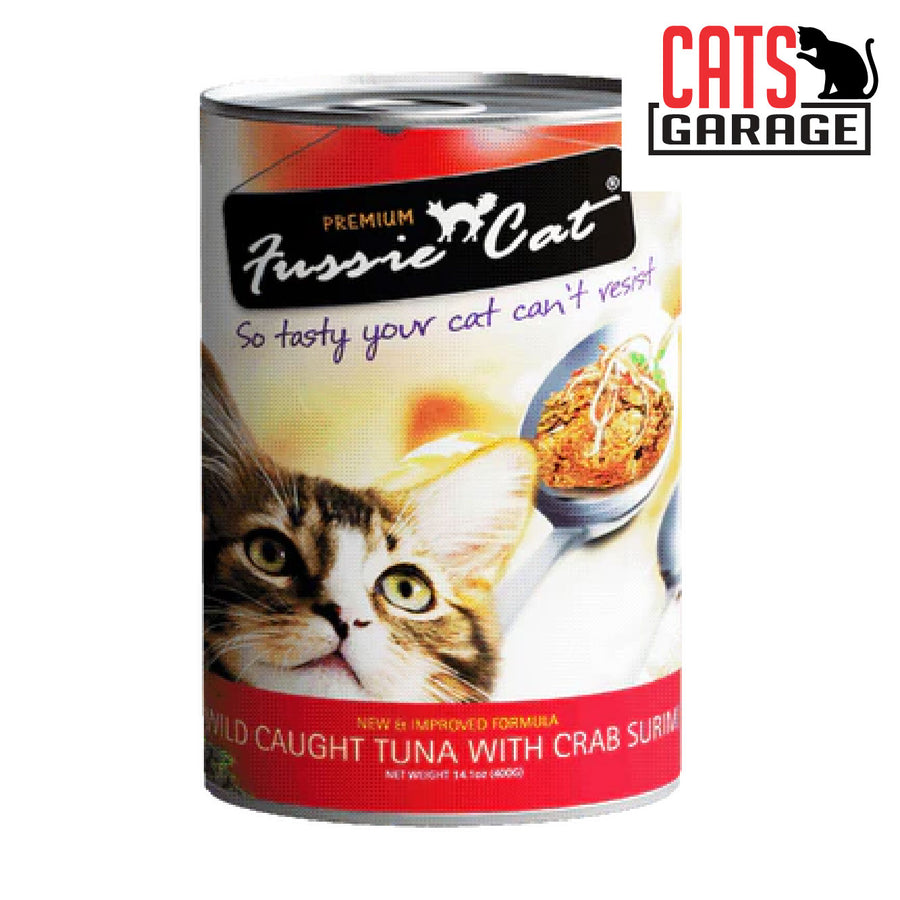 Fussie Cat Wild Caught Tuna w Crab Surimi 400g x 24 Cans
