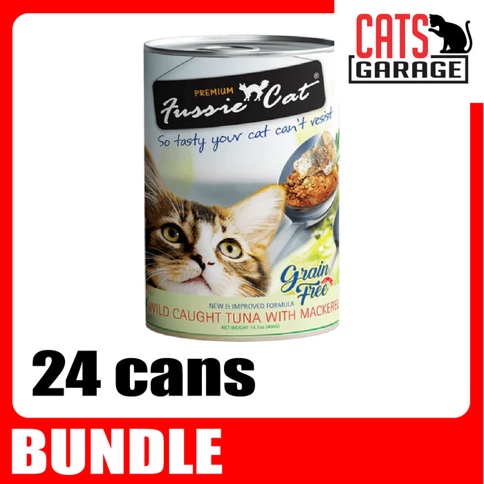 Fussie Cat Wild Caught Tuna w Mackerel 400g x 24 Cans