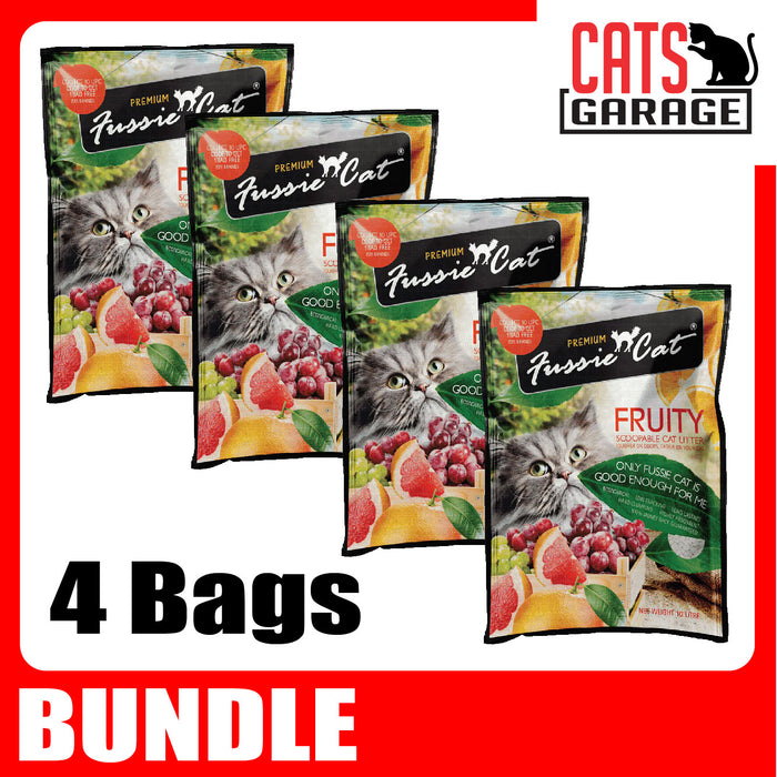 Fussie Cat Bentonite Litter FRUITY 10L x 4 Bags