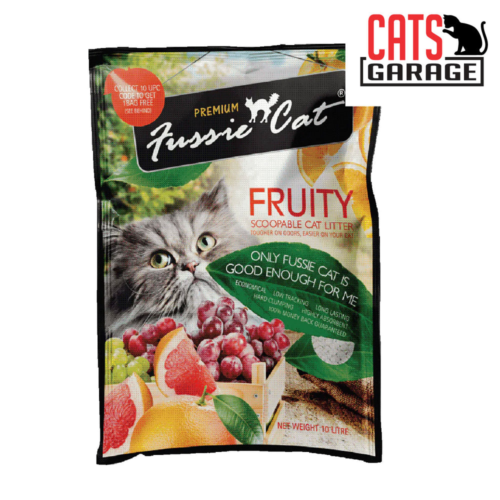 Fussie Cat Bentonite Litter FRUITY 10L x 4 Bags