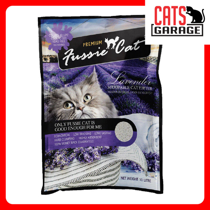 Fussie Cat Bentonite Litter LAVENDER 10L x 4 Bags