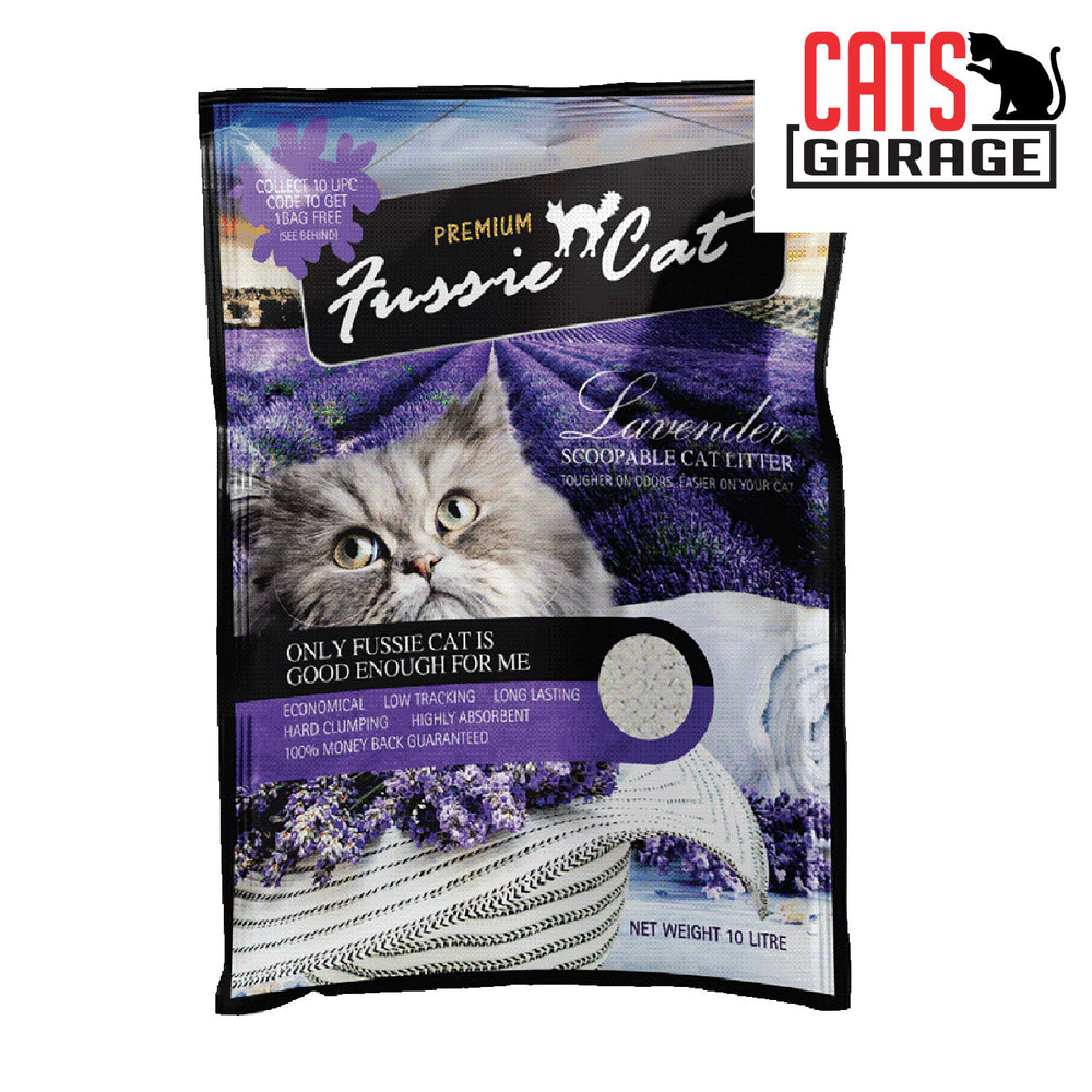 Fussie Cat Bentonite Litter LAVENDER 10L x 4 Bags