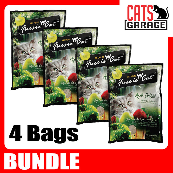 Fussie Cat Bentonite Cat Litter APPLE DELIGHT 10L x 4 Bags