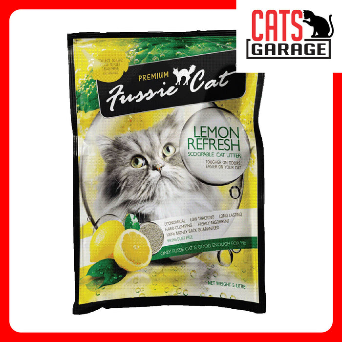 Fussie Cat Bentonite Litter LEMON REFRESH 10L x 4 Bags