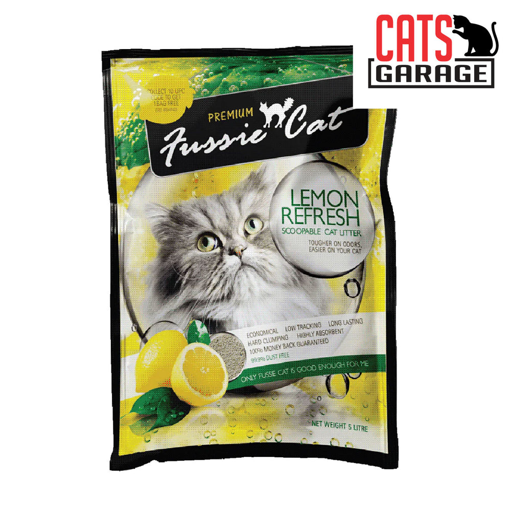 Fussie Cat Bentonite Litter LEMON REFRESH 10L x 4 Bags