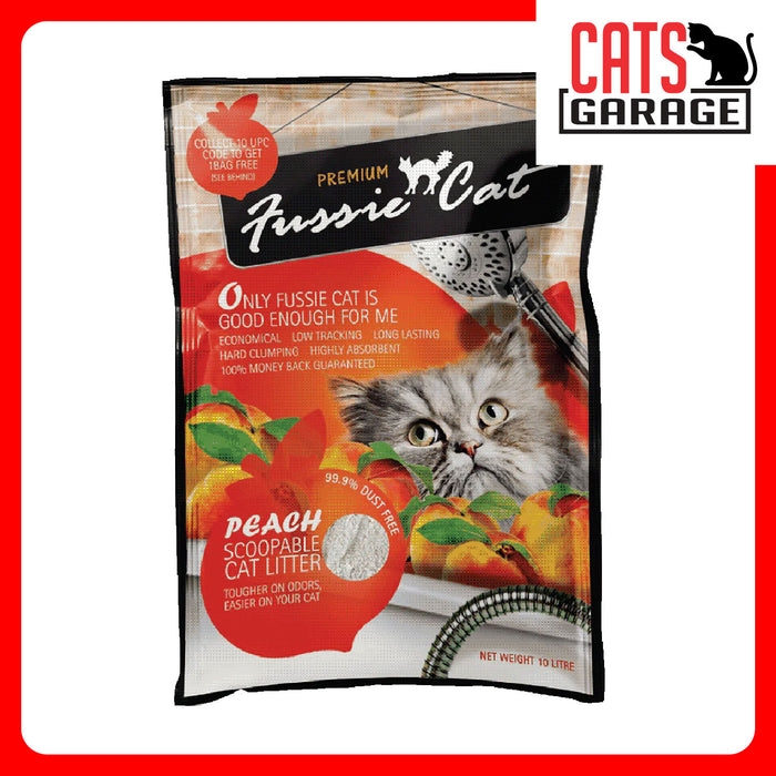 Fussie Cat Bentonite Litter PEACH 10L x 4 Bags