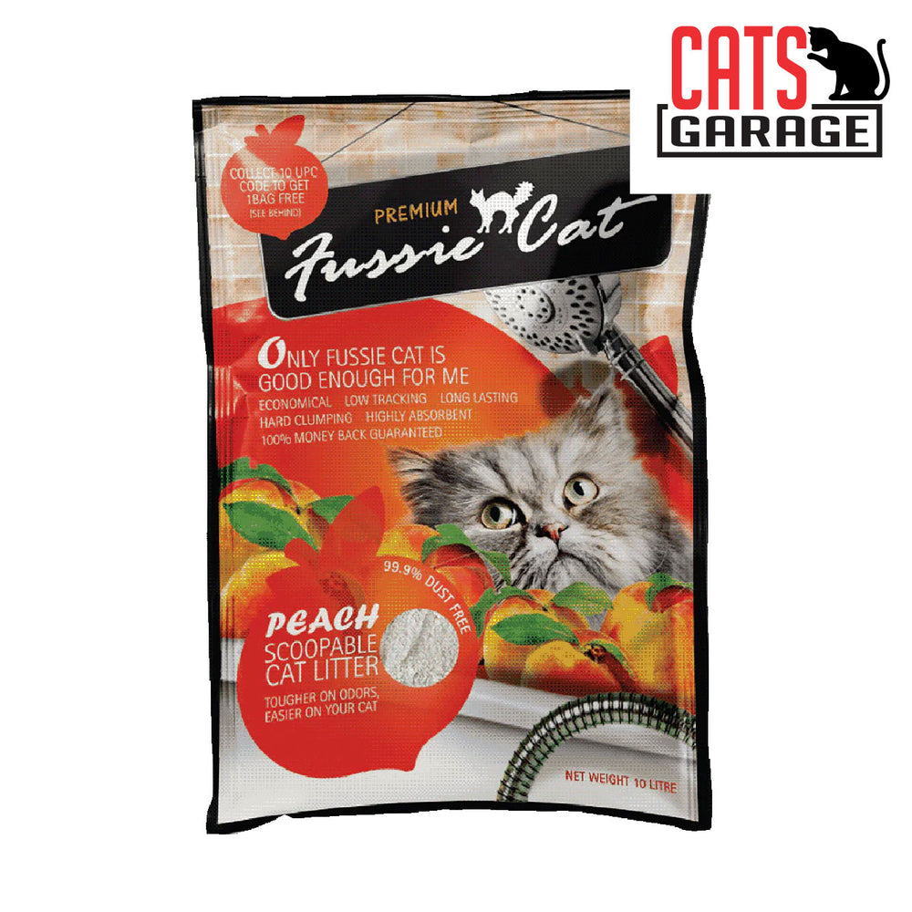 Fussie Cat Bentonite Litter PEACH 10L x 4 Bags