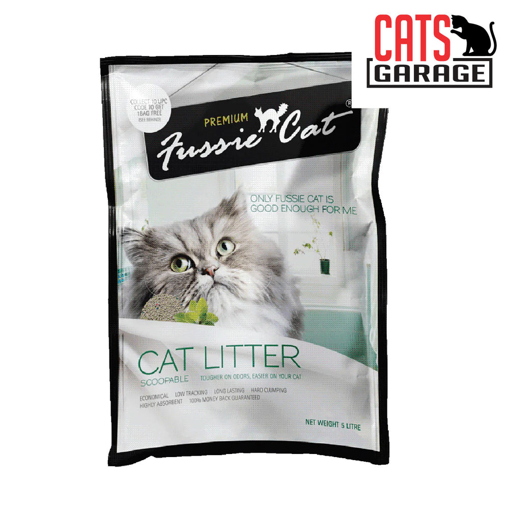 Fussie Cat Bentonite Litter UNCSENTED 10L x 4 Bags