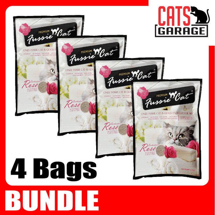 Fussie Cat Bentonite Litter ENCHANTED ROSE 10L x 4 Bags