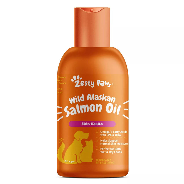 Zesty Paws Wild Alaskan Salmon Oil Formula for Dogs & Cats (8oz,16oz & 32oz)