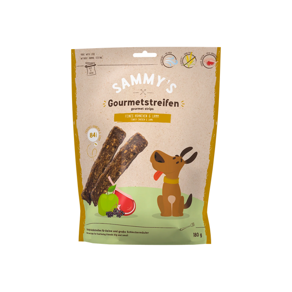 Bosch Sammy’s Gourmet Strips with Chicken & Lamb 180g