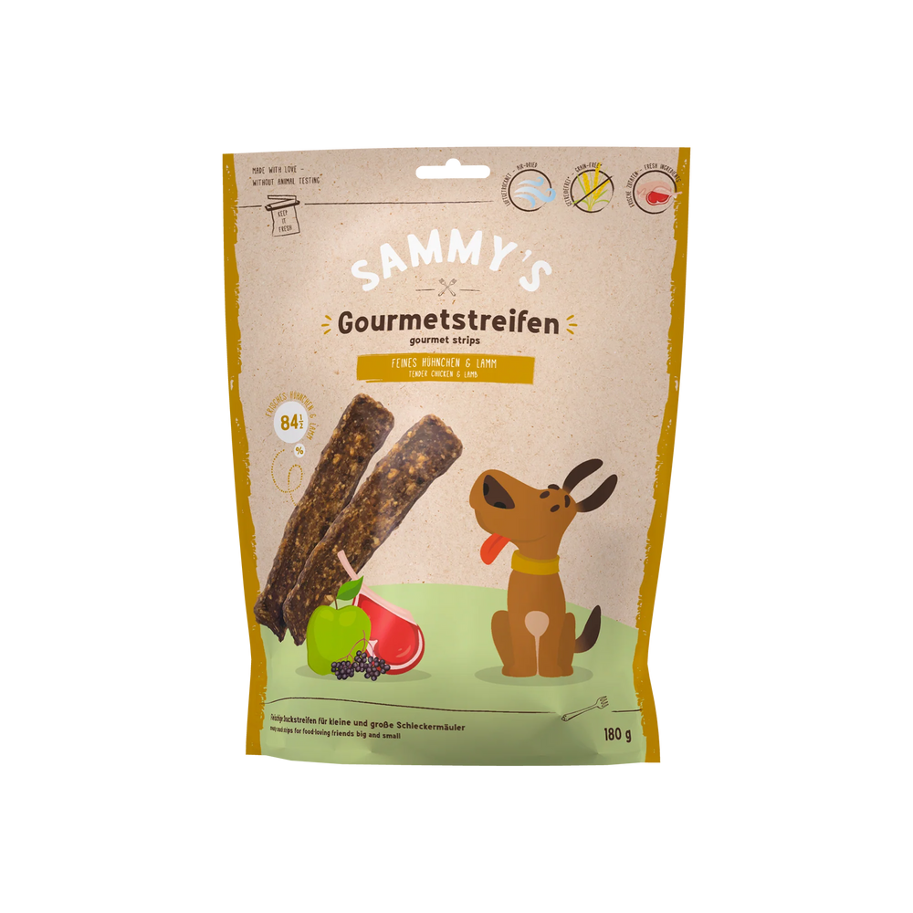Bosch Sammy’s Gourmet Strips with Chicken & Lamb 180g