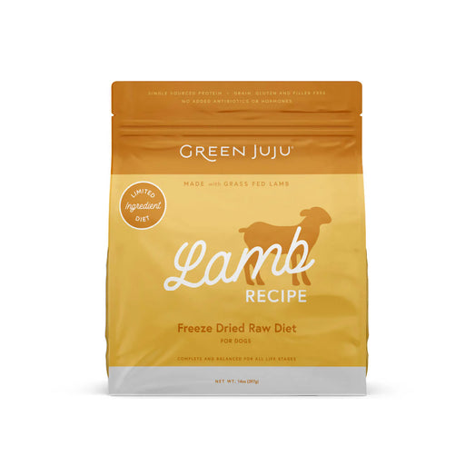 Green Juju Lamb Recipe Grain-Free Freeze-Dried Raw Dog Food 14oz