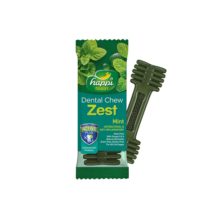 Happi Doggy Zest Mint 4 Inch Dental Dog Chew 25g X 50 Pcs