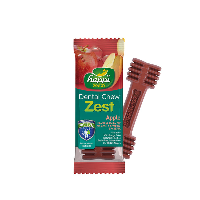 Happi Doggy Zest Apple 4 Inch Dental Dog Chew 25g X 50 Pcs