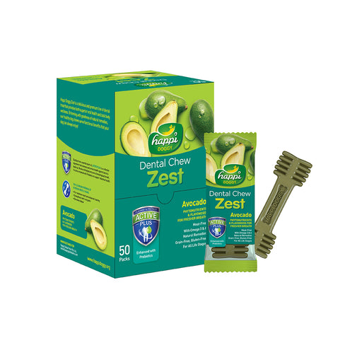Happi Doggy Zest Avocado 4 Inch Dental Dog Chew 25g X 50 Pcs