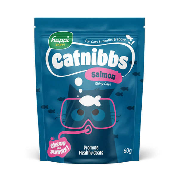 Happi Skippi Cat Treats Catnibbs Salmon Shiny Coat 60g X3