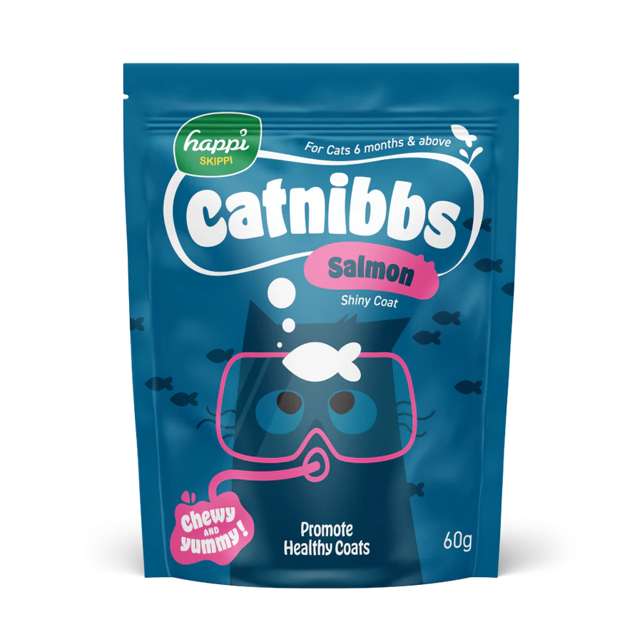 Happi Skippi Cat Treats Catnibbs Salmon Shiny Coat 60g X3