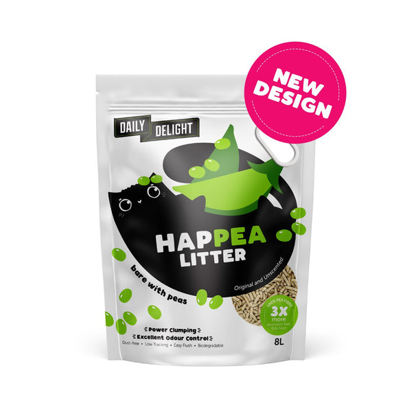 Daily Delight Happea Cat Litter Bare with Peas (Unscented) 8L X6